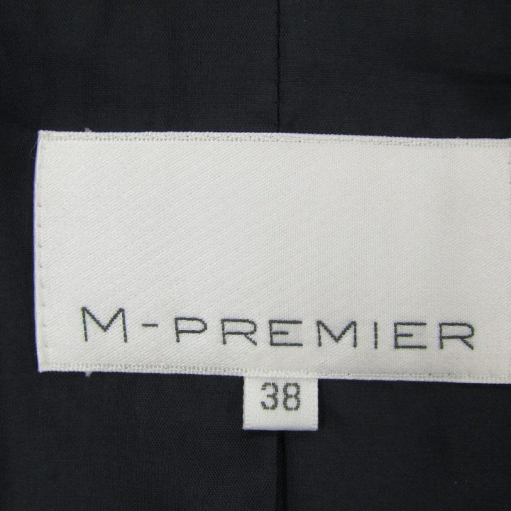 エムプルミエ テーラードジャケット 無地 トップス 日本製 裏地あり レディース 38サイズ ブラック M-premier 【中古】