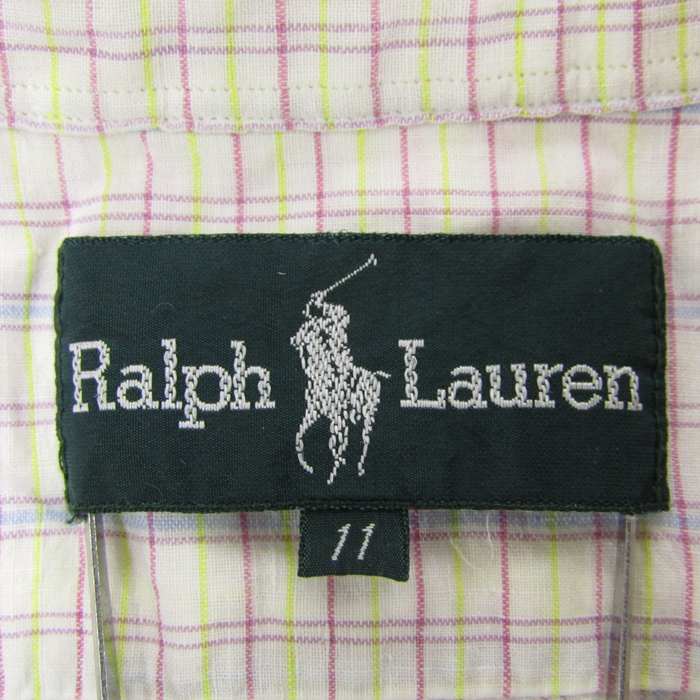 ポロ・ラルフローレン チェックシャツ 半袖 ロゴ刺繍 トップス レディース 11サイズ マルチカラー POLO RALPH LAUREN 【中古】