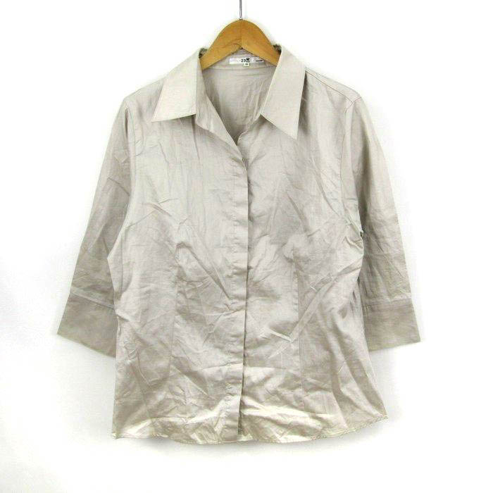 23区 シャツ 七分袖 無地 日本製 コットン100％ 大きいサイズ トップス