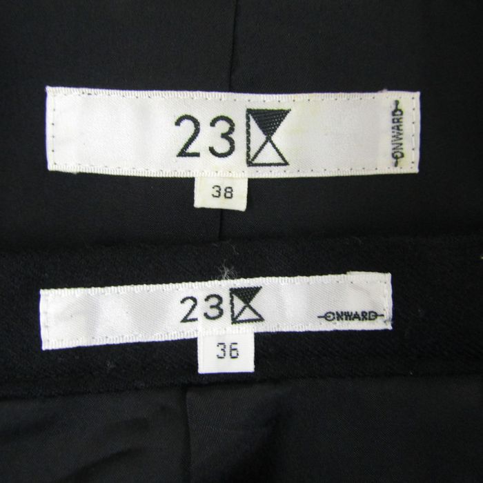 23区 セットアップ ジャケット スカートスーツ ウール混 ストレッチ 黒