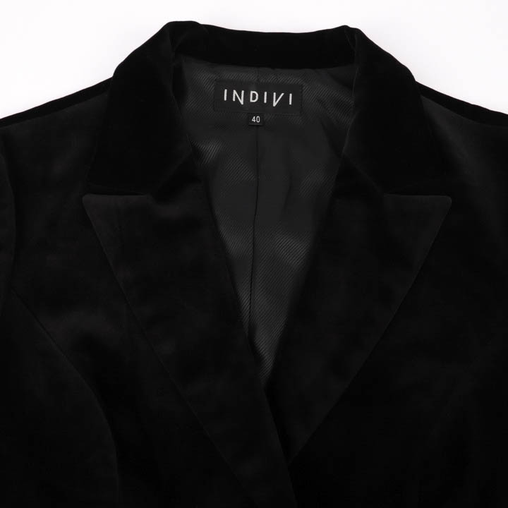 INDIVI インディヴィ テーラードジャケット シングルボタン 黒 サイズ40