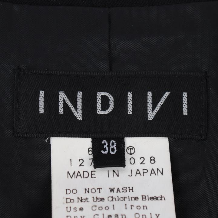 インディヴィ テーラードジャケット 無地 トップス 日本製 ウール混