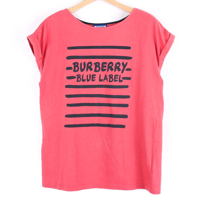 バーバリーブルーレーベル 半袖Ｔシャツ トップス カットソー レディース 38サイズ レッド BURBERRY BLUE LABEL 【中古】