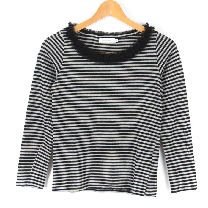 アナトリエ ニット トップス 半袖 セーター 袖レース レディース 38サイズ ネイビー anatelier anatelier - アナトリエ ニット トップス 半袖 セーター 袖