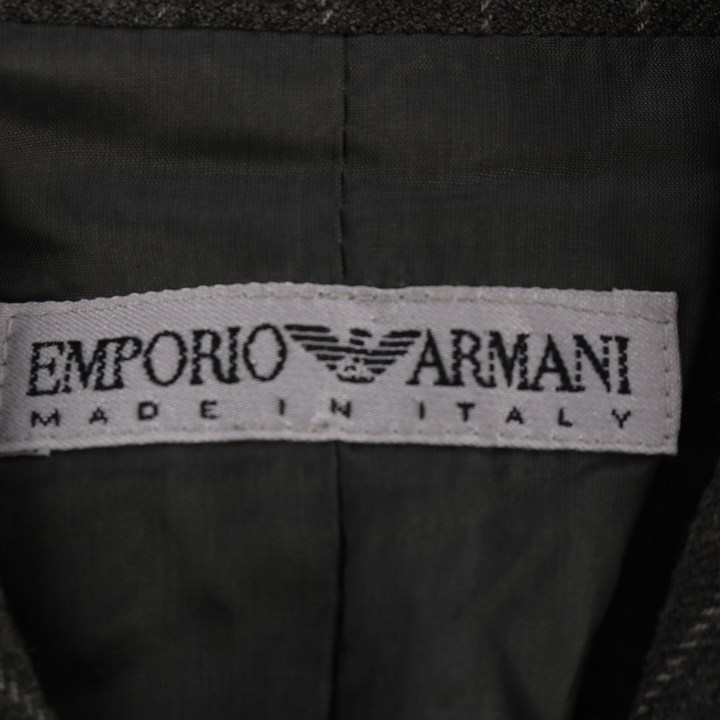 エンポリオ・アルマーニ テーラードジャケット ストライプ トップス イタリア製 レディース 40サイズ グレー Emporio Armani 【中古】