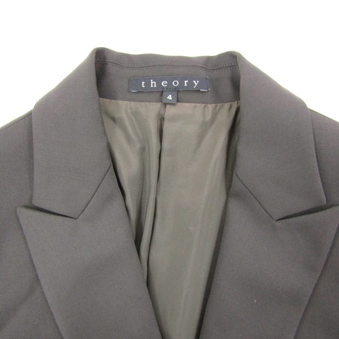 セオリー テーラードジャケット ブレザー グリーン ウール レディース