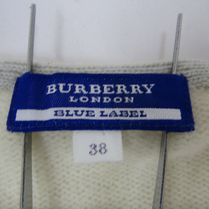 バーバリーブルーレーベル ニット 七分袖 ウール トップス レディース 38サイズ 生成り系 BURBERRY BLUE LABEL  【中古】｜BURBERRY BLUE LABEL｜店舗買取｜トップス＞ニット/セーター｜USEDのアパレル通販サイト - SMASELL（スマセル）