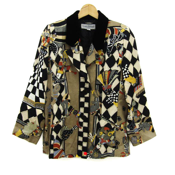 Louis Féraud ベージュファー付きジャケット 11サイズ