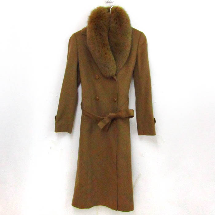 超美品】アパレル工連 ロングコート カシミヤ ファー アウター