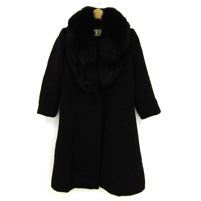 Leilian 美品 コート ファー カシミヤ シルク ウール 高級 ロング 2