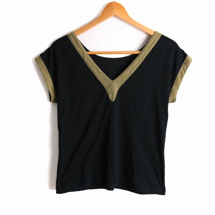 イヴ・サンローラン 半袖Tシャツ トップス フレンチ袖 コットン YSL 