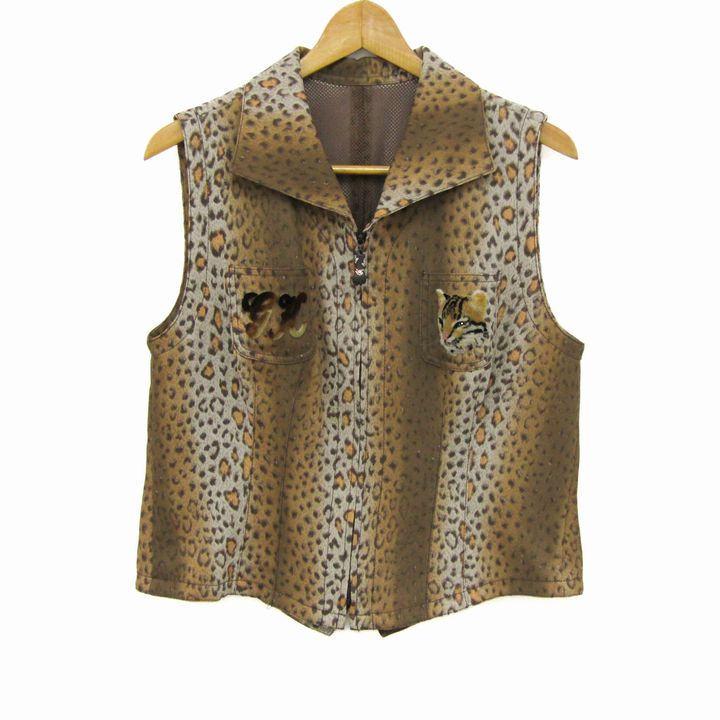 未使用伊太利屋 ジャケット ブラック×レオパード Mサイズ 