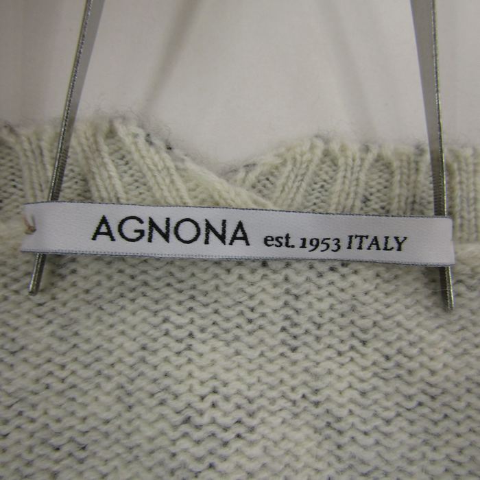 【アニオナ】AGNONA Vネック 長袖ニット　カシミヤ　レディース　40 M アニオナ ニット トップス Vネック 長袖 セーター カシミヤ100