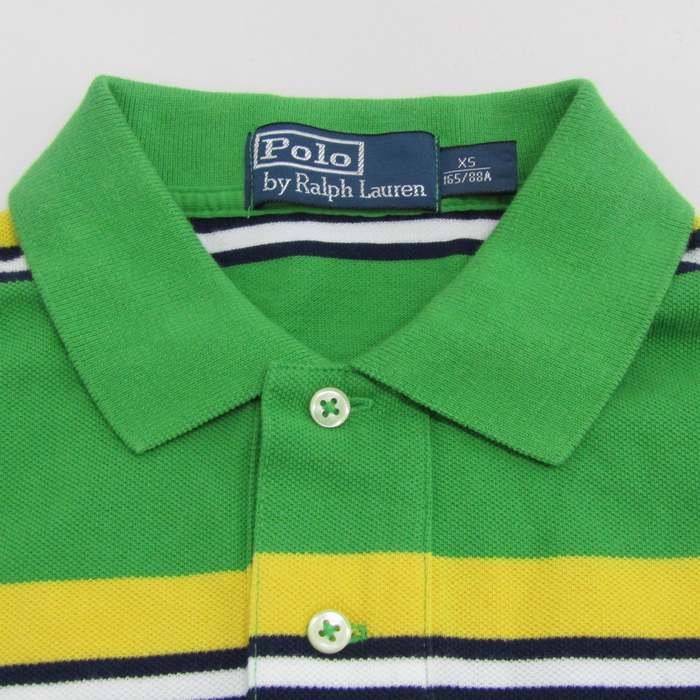 Polo by Ralph Lauren半袖ポロシャツ古着ボーダーunisex緑 古着 ラルフローレン Ralph Lauren POLO by Ralph Lauren 半袖