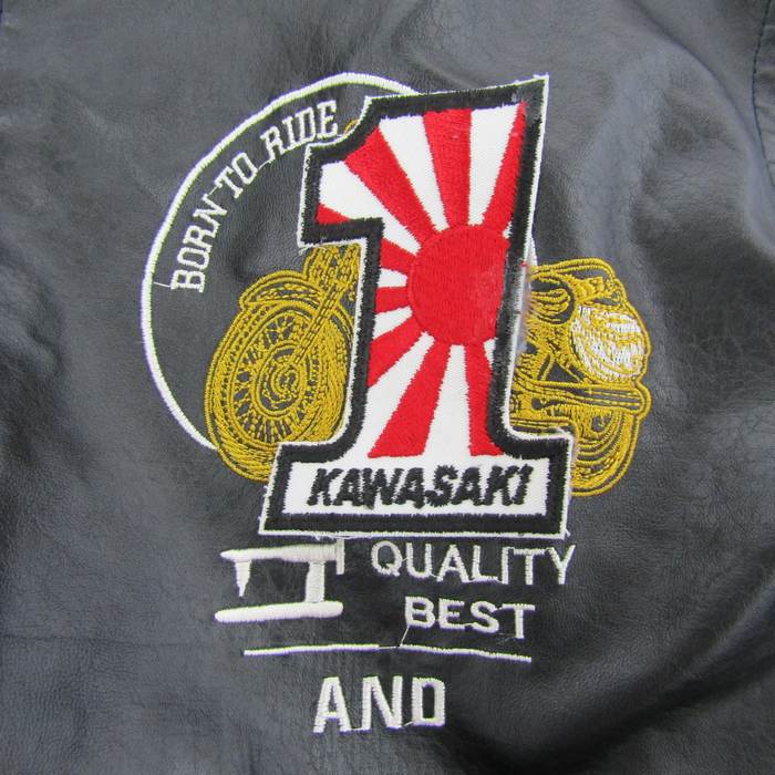 カワサキ ライダースジャケット アウター フェイクレザー 大きいサイズ