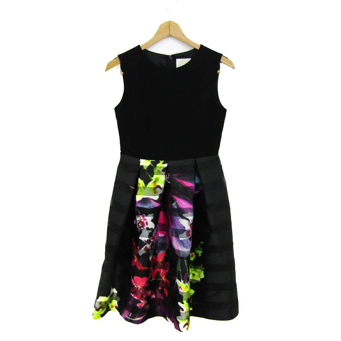 ワンピース グレースクラス ノースリーブ ドットジャガード