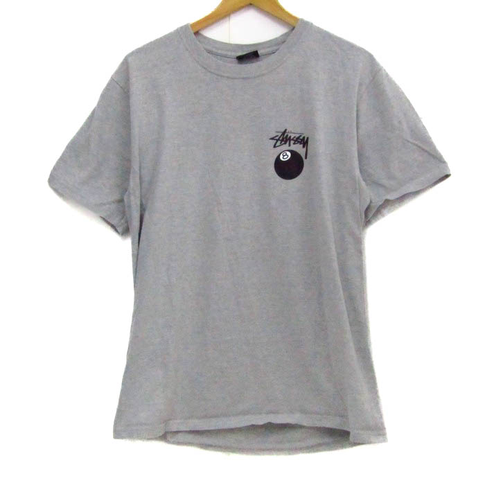 美品】Stussy ストゥーシー グレー 半袖 Tシャツ バックプリント