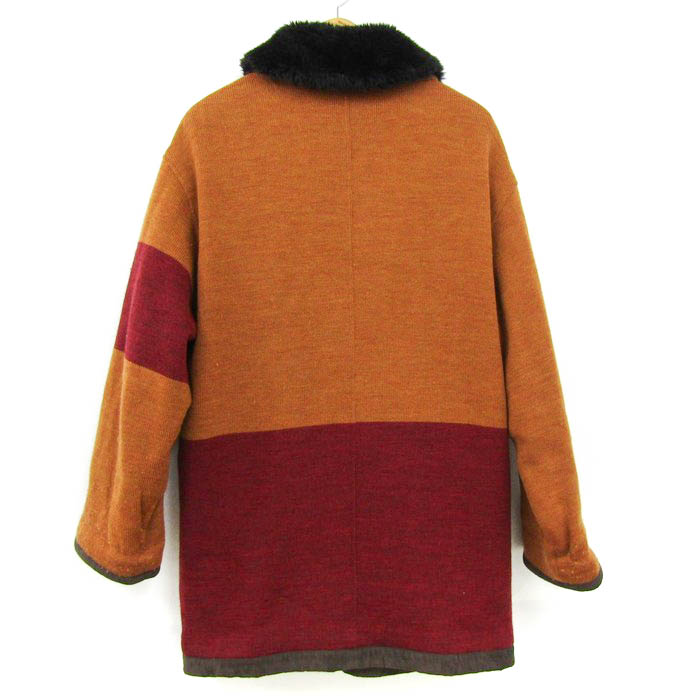 アラミス ウールコート 中綿 アウター メンズ Mサイズ カーキ系×レッド  