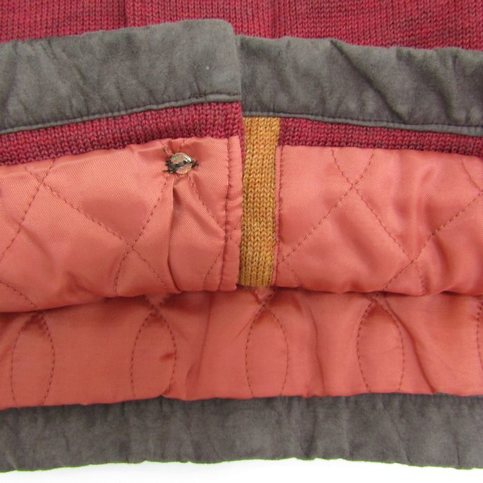 アラミス ウールコート 中綿 アウター メンズ Mサイズ カーキ系×レッド  