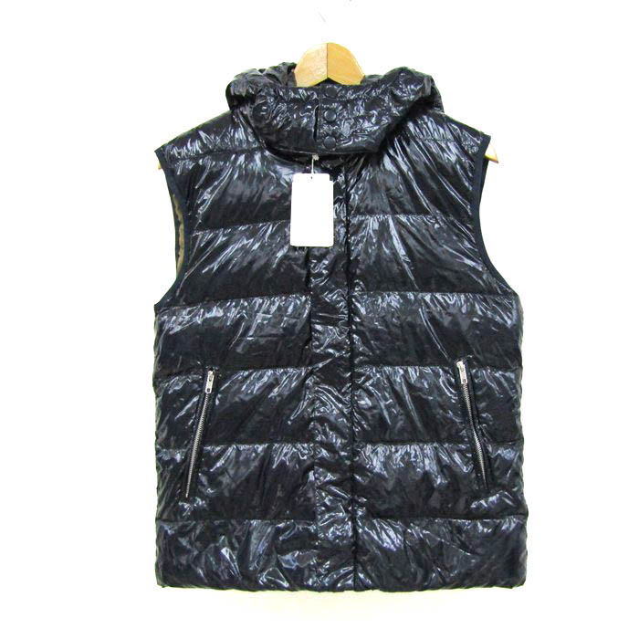 日本製・ルシアンペラフィネ・ダウンベスト・ファー・グレー・スカル柄