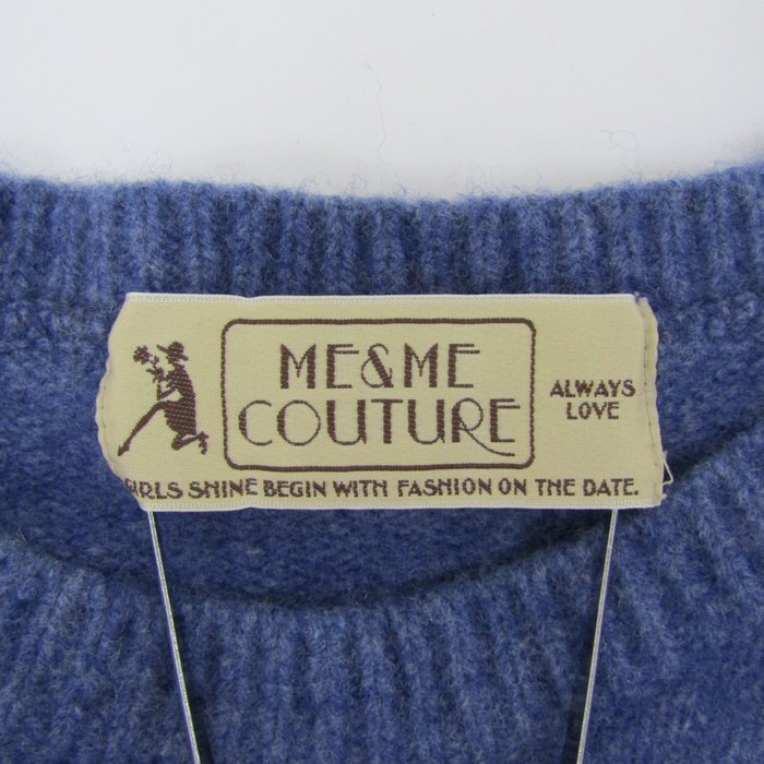 ミーアンドミー クチュール ニット 長袖 ウール/カシミヤ トップス レディース Fサイズ ブルー系 ME&ME COUTURE ミーアンドミー クチュール ニット 長袖 ウール/カシミヤ