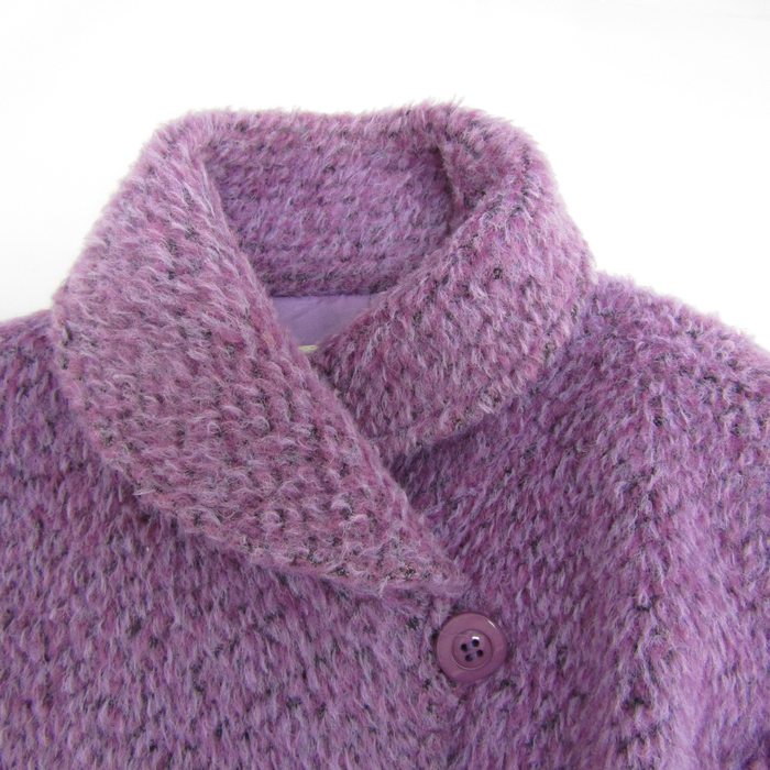 ungaro ウンガロ☆ノーカラーニットジャケット 11号 ハーフコート ungaro ウンガロ☆ノーカラーニットジャケット 11号 ハーフ