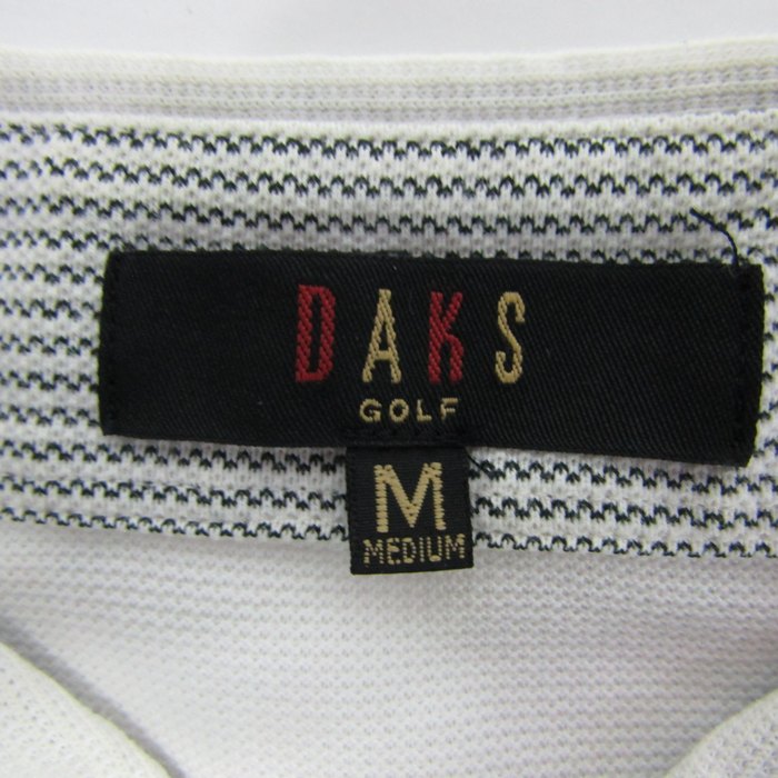 DAKS GOLF ホワイトポロシャツ 新品未使用 DAKS - ダックス DAKS GOLF シャツ ポロシャツ 7分袖 5分袖 M 白