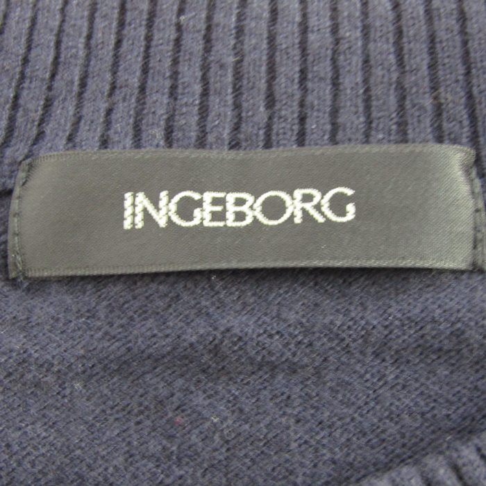 インゲボルグ ニット トップス ノースリーブ ベスト レディース 4サイズ ネイビー INGEBORG インゲボルグ ニット トップス ノースリーブ ベスト レディース