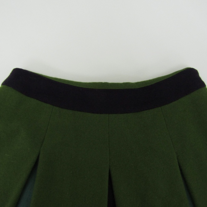 ホコモモラ プリーツスカート ひざ丈 ウール混 ボトムス レディース 40