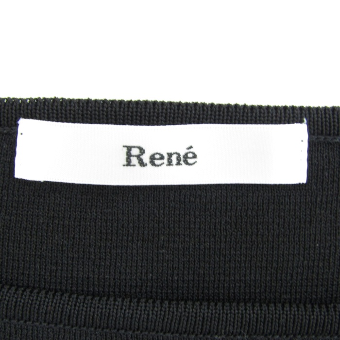 ルネ ニット トップス 長袖 レース袖 日本製 レディース 34サイズ ブラック Rene ルネ ニット トップス 長袖 レース袖 日本製 レディース 34