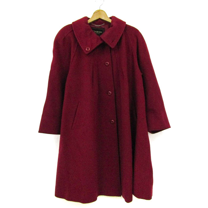 【クリスチャンディオール】マドモアゼル　ロングコート　カシミヤ混 赤　　M クリスチャンディオール】マドモアゼルロングコートカシミヤ混 赤M