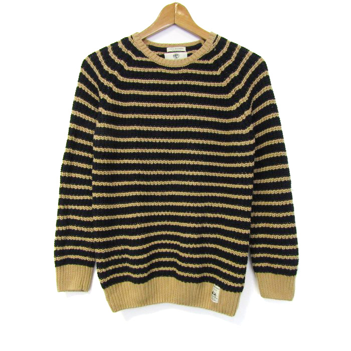 ザラ ニット トップス 長袖 ボーダー柄 サマーセーター レディース Mサイズ 紺×ベージュ ZARA ザラ ニット トップス 長袖 ボーダー柄 サマーセーター