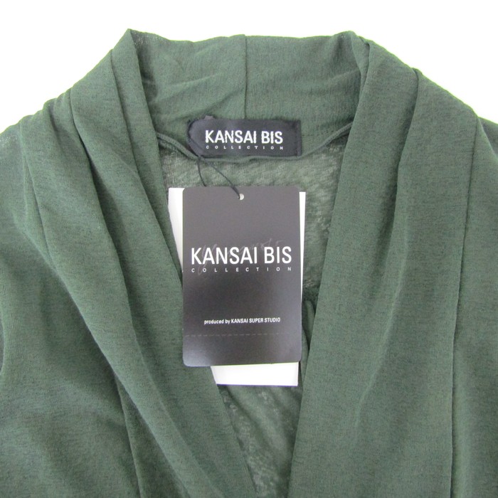 カンサイビス ロングカーディガン 長袖 未使用 トップス レディース Mサイズ グリーン系 KANSAI BIS カンサイビス ロングカーディガン 長袖 未使用 トップス