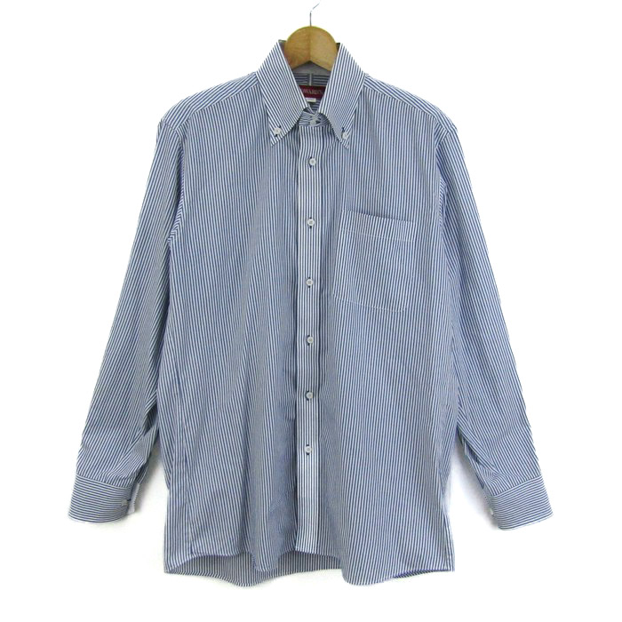 エドワーズ 長袖シャツ トップス ストライプ柄 ボタンダウン メンズ L