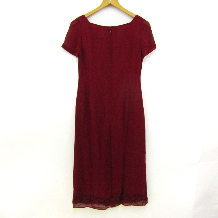 シビラ ロングワンピース トップス 半袖 ドレス レディース Mサイズ 赤  