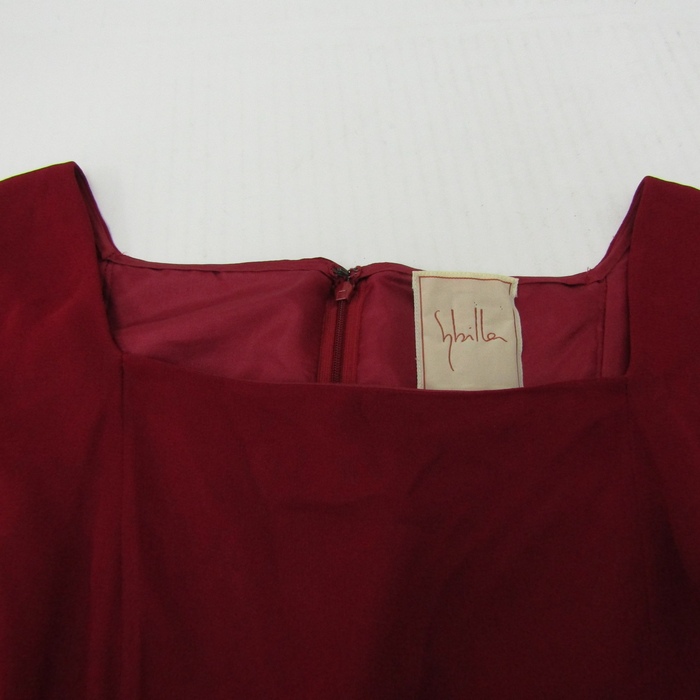 シビラ ロングワンピース トップス 半袖 ドレス レディース Mサイズ 赤  