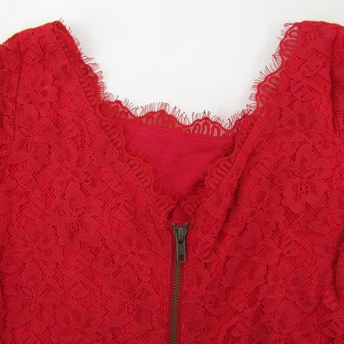 ダイアンフォンファステンバーグ ロングカーディガン トップス 総レース シルク混 レディース 6サイズ 赤 DIANE VON FURSTENBERG DIANE von FURSTENBERG - ダイアンフォンファステンバーグ