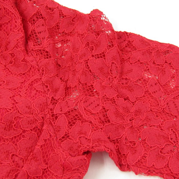 ダイアンフォンファステンバーグ ロングカーディガン トップス 総レース シルク混 レディース 6サイズ 赤 DIANE VON FURSTENBERG ダイアンフォンファステンバーグ ロングカーディガン トップス