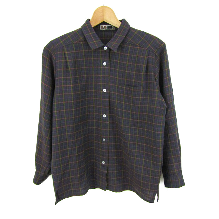 DAKS ダックス コットンシャツボーダーネイビーサイズL DAKS ダックス コットンシャツボーダーネイビーサイズL