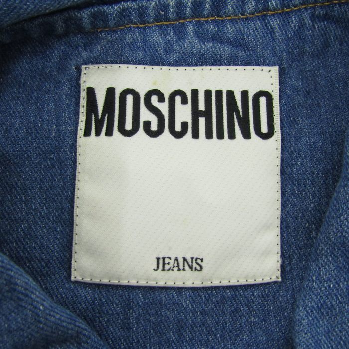 MOSCHINO - モスキーノ デニムジャケット アウター ジップアップ コート レディース B82 H90 T164サイズ ブルー MOSCHINO モスキーノ デニムジャケット アウター ジップアップ コート