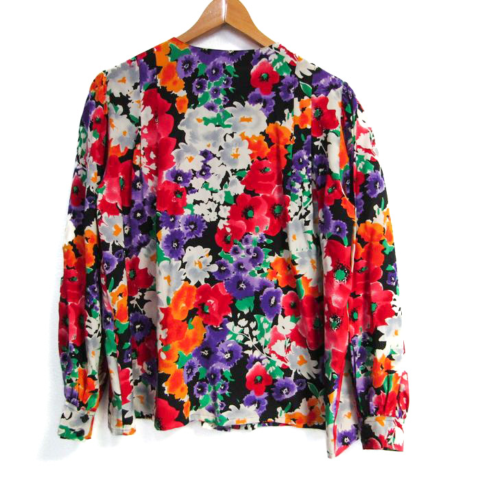 クリスチャンディオール　シルク100％　長袖シャツ　総柄　幾何学模様 クリスチャンディオール シルク100％ 長袖シャツ 総柄 幾何学