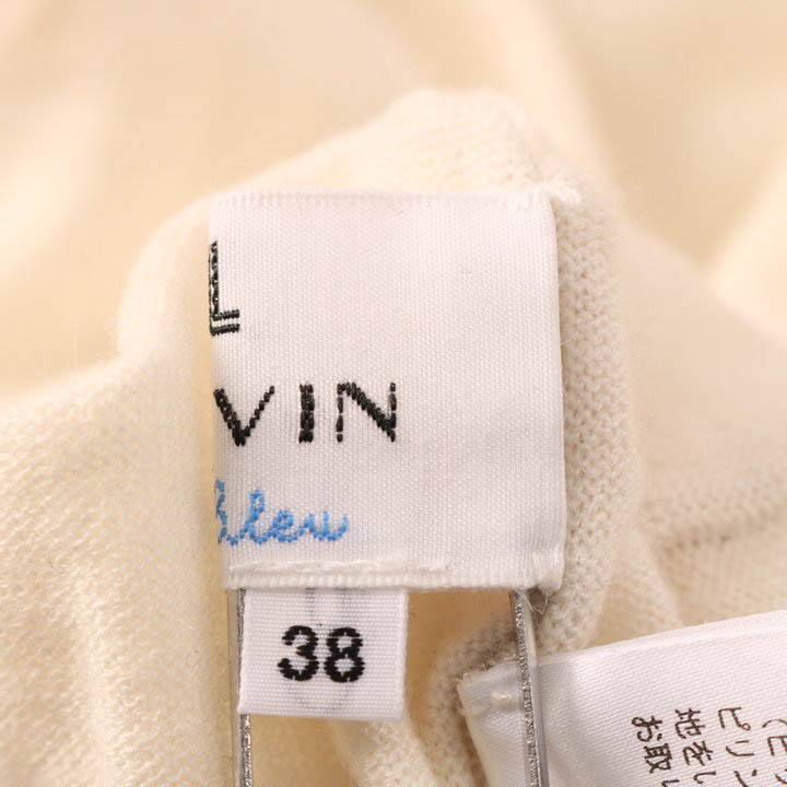 ランバンオンブルー 長袖ニット レースアップ メロー メロウ トップス ウール/アンゴラ混 レディース 38サイズ ベージュ LANVIN en  Bleu 【中古】