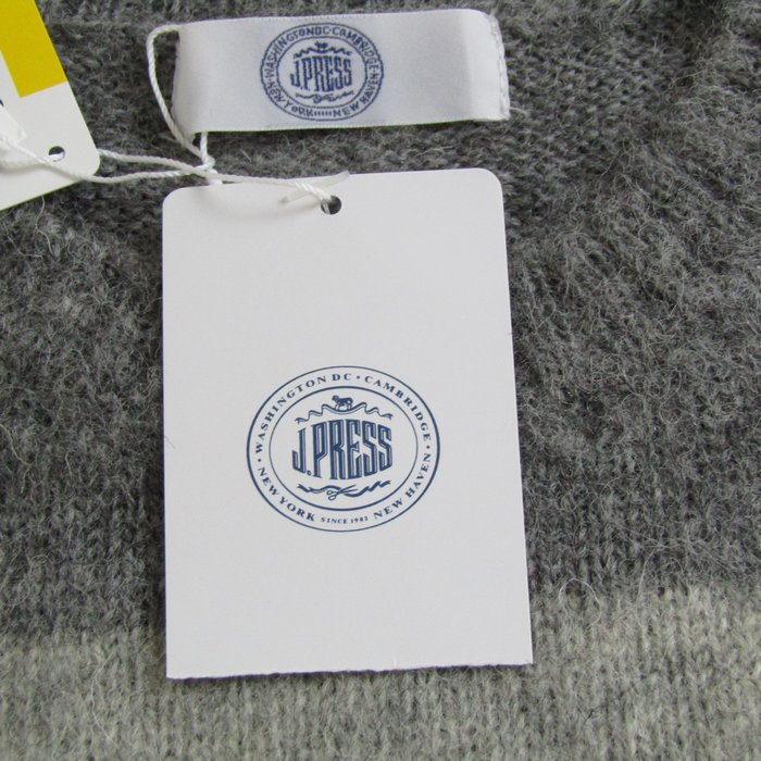 ジェイプレス セーター 長袖 ボーダー ウール トップス レディース Mサイズ ベージュ系×グレー系 J.PRESS J.PRESS - ジェイプレス セーター 長袖 ボーダー ウール