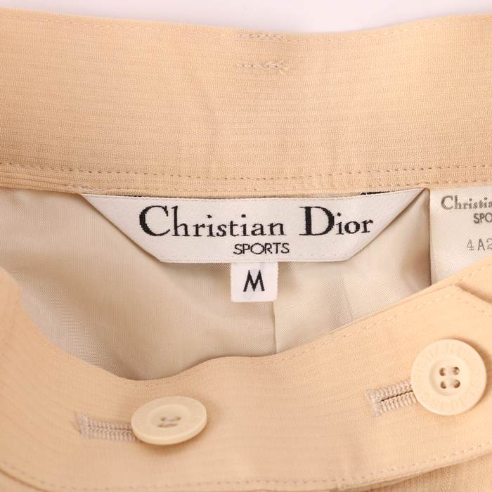 約295cm総丈美品 クリスチャンディオール Christian Dior パンツ フレア ワイドパンツ チェック レディース ボトムス F36 GB8 D34 USA4(S相当) グレー