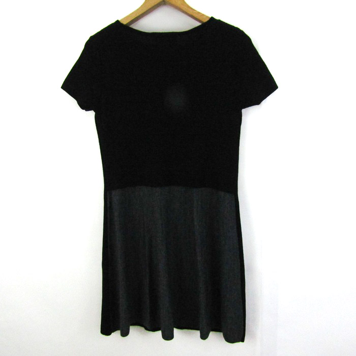アンタイトル ワンピース 半袖 ウール混 ブランド トップス 黒  