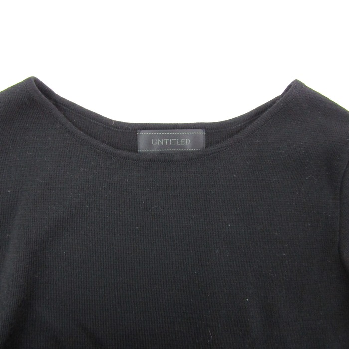 アンタイトル ワンピース 半袖 ウール混 ブランド トップス 黒  
