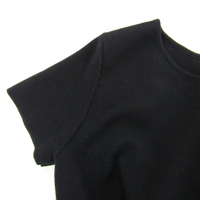 アンタイトル ワンピース 半袖 ウール混 ブランド トップス 黒  