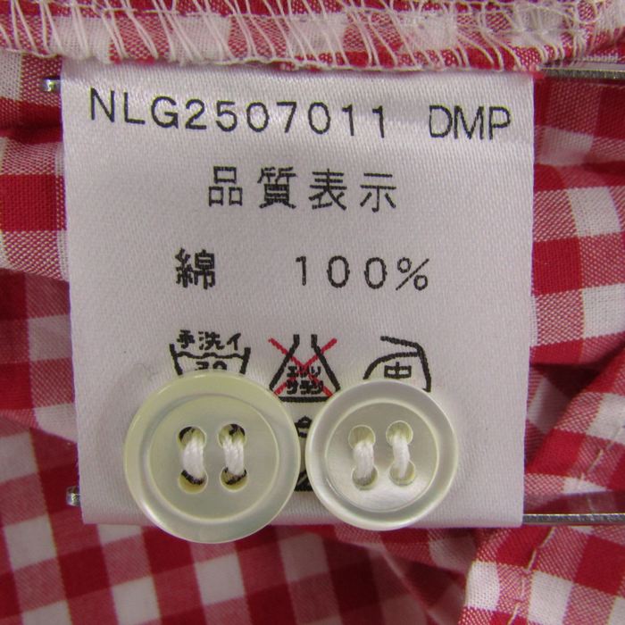 ニーム 長袖シャツ コットン100% ブランド トップス 赤 白 レディース Fサイズ レッド×ホワイト NIMES ニーム 長袖シャツ コットン100% ブランド トップス 赤 白