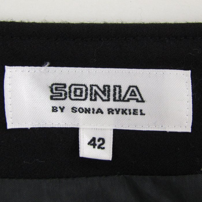 SONIA RYKIEL ソニアリキエル ウール100% マルチボーダー カーディガン size38/黒ｘ青ｘ緑 ◇■ レディース SONIA RYKIEL - SONIA RYKIEL ソニアリキエル ウール100% ポンポン