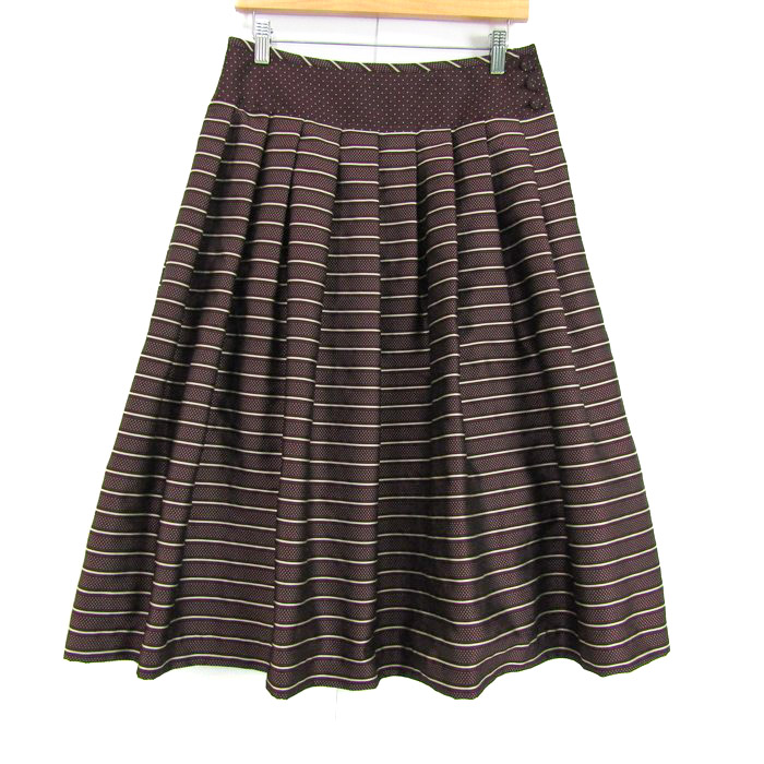 ヒロココシノ フレアスカート ボトムス ドット柄 日本製 シルク混  